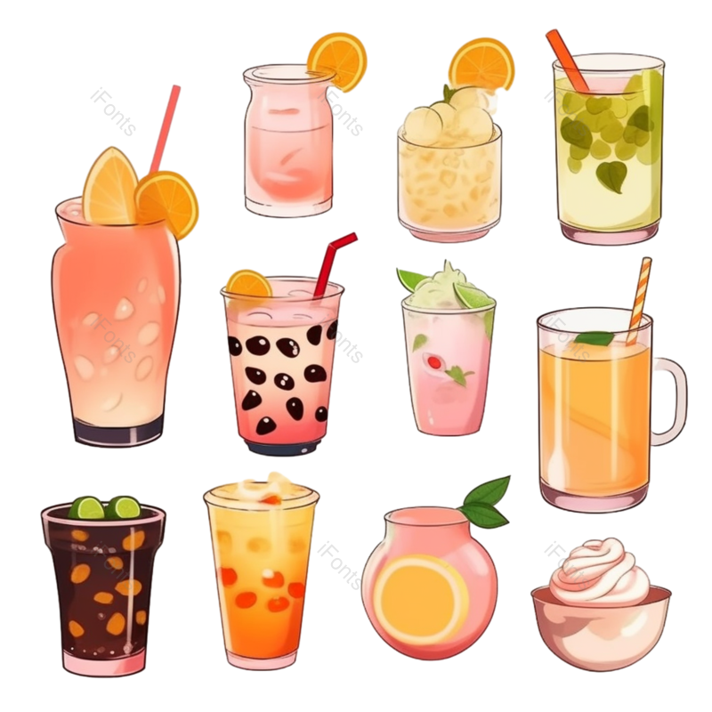 插图图片,清爽元素,夏天PNG,甜品免抠素材